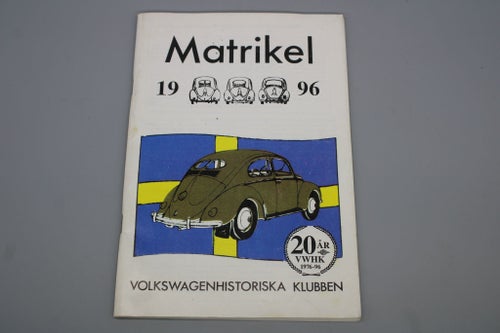 Matrikel 1996 Volkswagenhistoriska Klubben