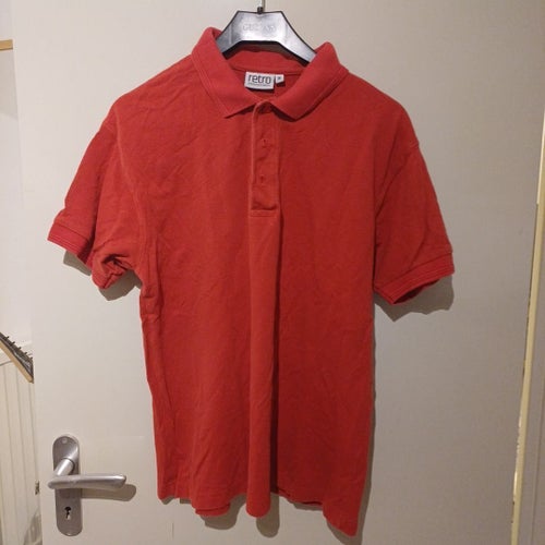 Retro röd pikétröja, storlek M