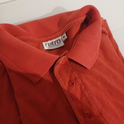 Retro röd pikétröja, storlek M