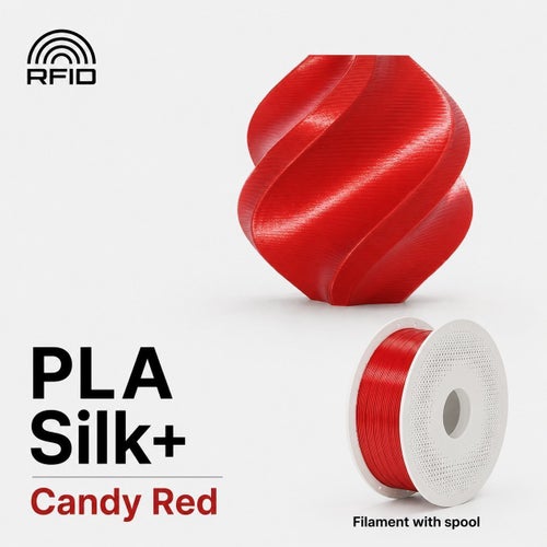 Bambu Lab PLA Silk+ Candy Red 3D-skrivarfilament