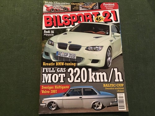 BILSPORT NR 21 2007 CHEVELLE,ÅRETS VOLVO FRÅN HENÅN,CAMARO,FORD PROBE,