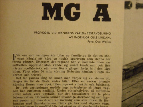 test från 1956 av MG A