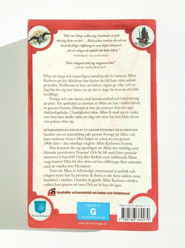 HUNDRAÅRINGEN SOM KLEV UT GENOM FÖNSTRET OCH FÖRSVANN - JONAS JONASSON - POCKET