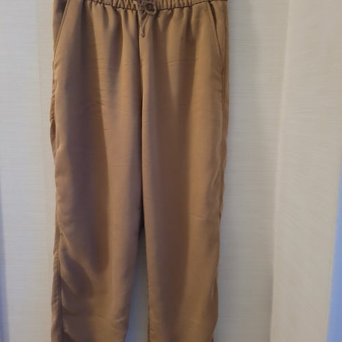 H&M Fina Mörkbeige Byxor för Dam Strl S