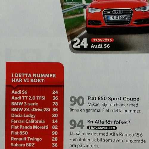 Teknikens Värld nr 12 2012: Audi S6 + TT 2,0 TFSI, BMW Z4 28i, Subaru BRZ