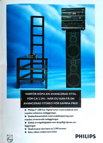 PHILIPS STEREO HI-FI, TIDNINGSANNONS 1989