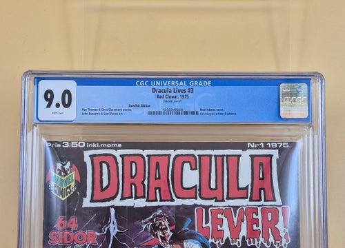 Dracula Lever! #1, Roy Thomas & Chris Claremont, 1975 CGC 9.0 Red Clown