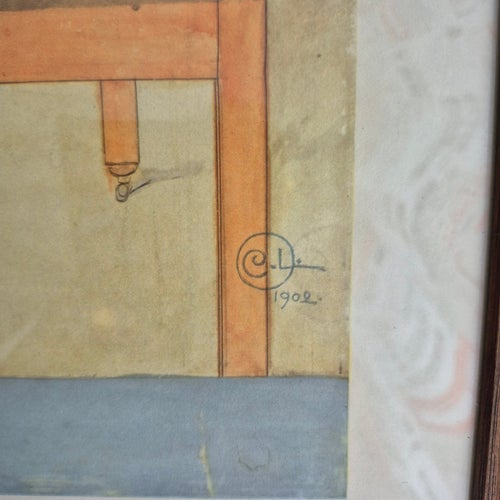 Carl Larsson "Min fader Olof" (Originalet är en akvarell från 1902) inramad