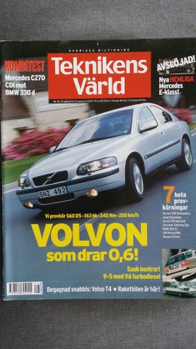 Teknikens Värld 16 2001: Volvo S60 D5, Saab 9-5 3,0 V6 TiD, BMW 330d