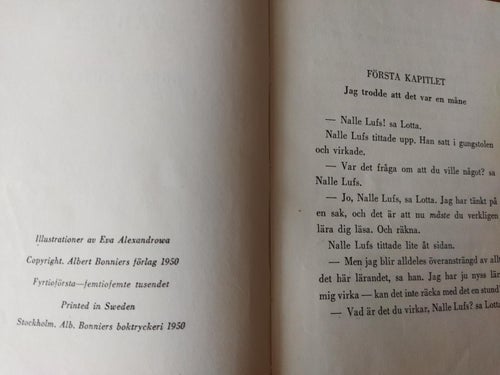 Nalle Lufs i farten - Gösta Knutsson. bok, inbunden