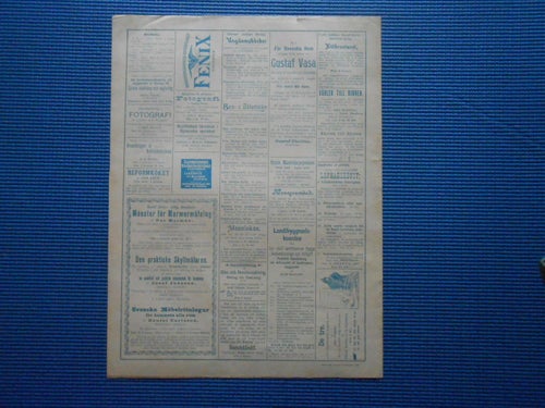 För Svenska Hem 1895-1896 Häfte 18 Första årgången Stockholms Velocipedsaffär.