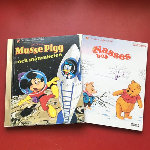 MUSSE PIGG OCH MÅNRAKETEN + NASSES BOK En liten gyllene bok