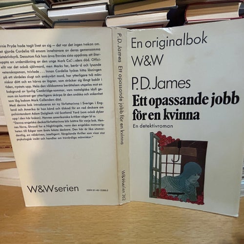 Ett opassande jobb för en kvinna av P. D. James, bok, Fine