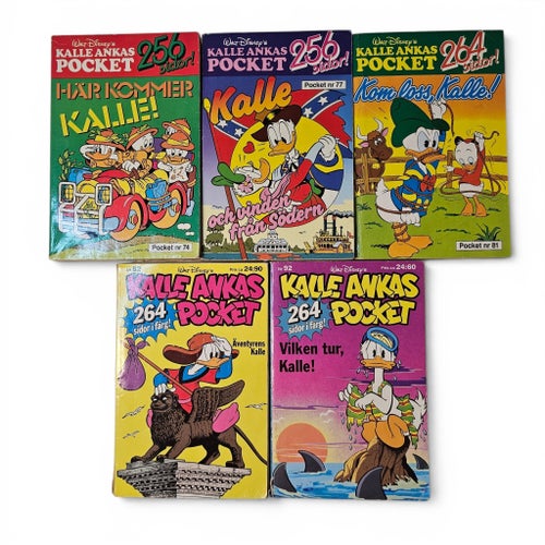 Kalle Ankas Pocket - 5 st 74, 77, 81, 82, 92