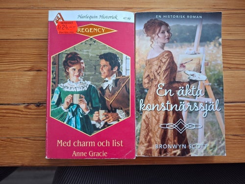 2 st Med charm och list , Harlequin Historisk En äkta konstnärssjäl