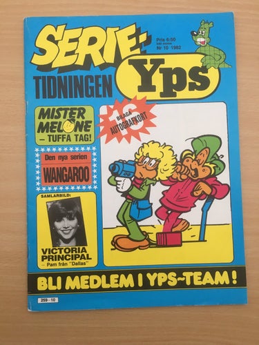 SERIE-TIDNINGEN Yps - Nr 10 1982 - inklusive samlarbild på VICTORIA PRINCIPAL