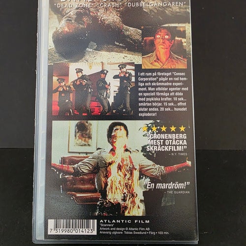 Scanners. VHS. Riktig kult skräck klassiker