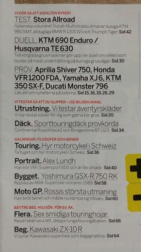 Bike nr 8 2010: Ducati Multistrada, BMW R1200GS, Triumph Tiger, KTM 990 SMT