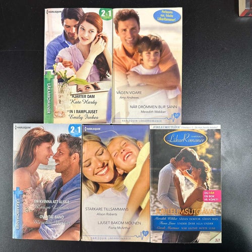 5 st. Harlequin Läkareoman 2 böcker i 1 - Bokpaket