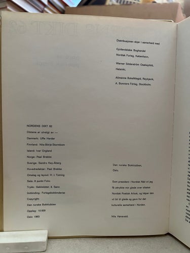 Nordens dikt 62 Nordisk poetisk årbok Danmark Finland Norge Sverige Island