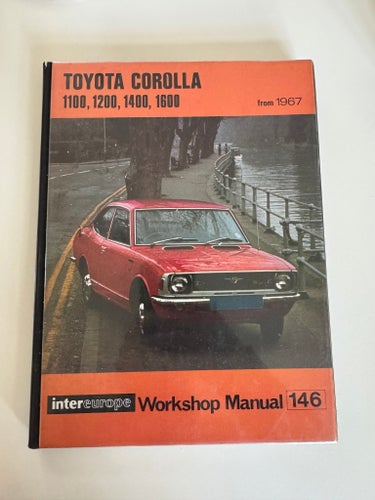 Toyota Corolla 1100, 1200, 1400, 1600 Verkstadshandbok från 1967