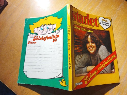Starlet 1980 nr 10 Omslagsbild Ann Christin, idol Ingemark Stenmark. Very Good+