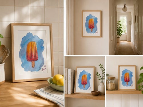 Ice Cream Watercolor Painting