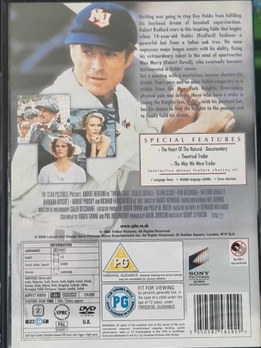 The Natural (1984) Barry Levinson med Robert Redford och Glenn Close.