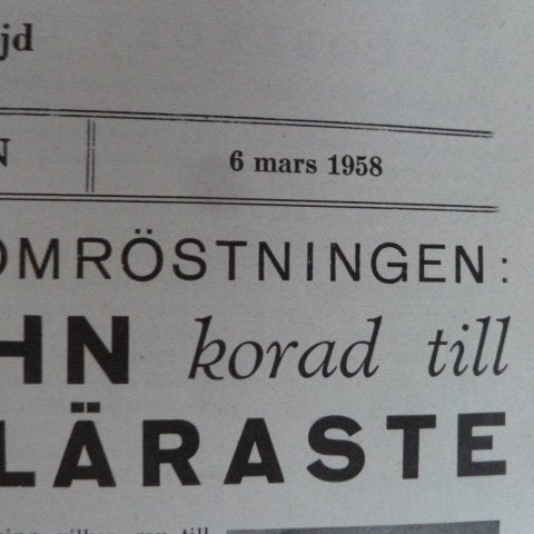 GRÖNKÖPINGS VECKOBLAD, 1958 MARS 6, TIDNING