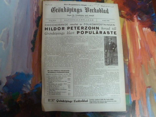 GRÖNKÖPINGS VECKOBLAD, 1958 MARS 6, TIDNING