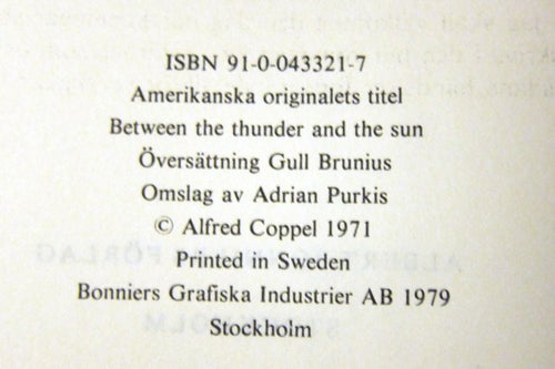 Flight 17 från San Francisco Alfred Coppel 1979 inbunden Bonniers Purkis