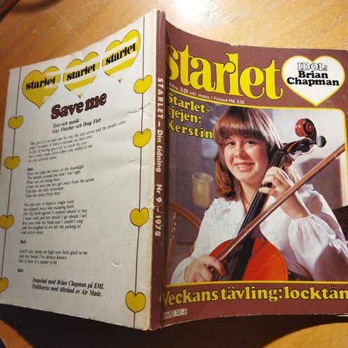 Starlet 1978 nr 9 Starlet tjejen Kerstin, Brian Chapman, Ramones. Very Good plus