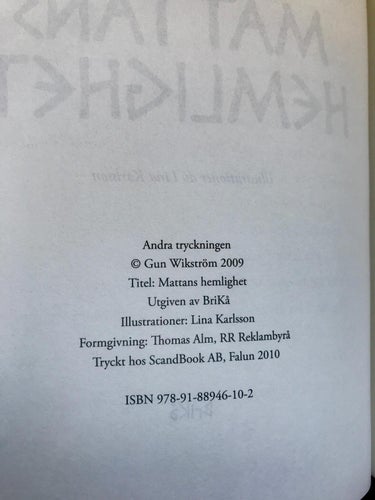 MATTANS HEMLIGHET Gun Wikström 2010