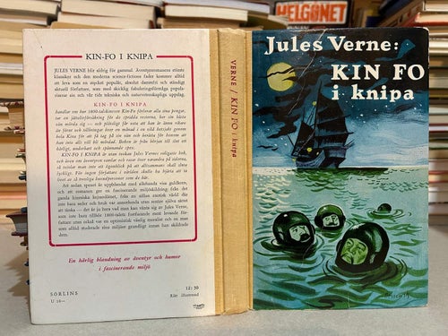 Kin fo i knipa av Jules Verne, bok, Very Fine plus