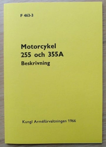 JAWA och Monark Militär MC Mod 255 & 355A Instruktionsbok