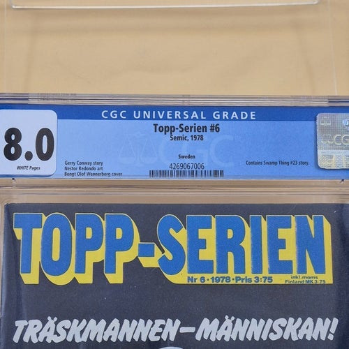 Topp-Serien #6, 1978 Träskmannen Swamp Thing CGC 8.0