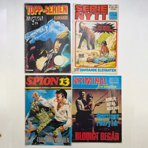 Serietidningar - Topp-Serien, Serienytt, Spion 13, Kriminal Journalen
