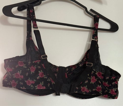 Primark svart blommig BH, storlek 85E