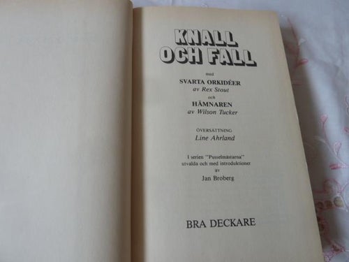 KNALL OCH FALL - SVARTA ORKIDÉER, R. STOUT & HÄMNAREN, W. TUCKER, 1983,  BÖCKER