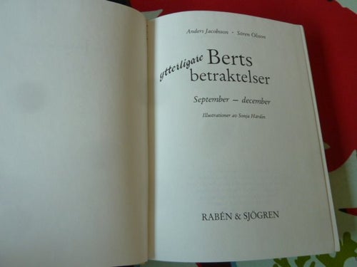 YTTERLIGARE BERTS BETRAKTELSER, ANDERS JACOBSSON, BOK, 1991