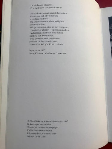 FOLKMUSIKFOLKET Mats Wikman & Denny Lorentzen 1988