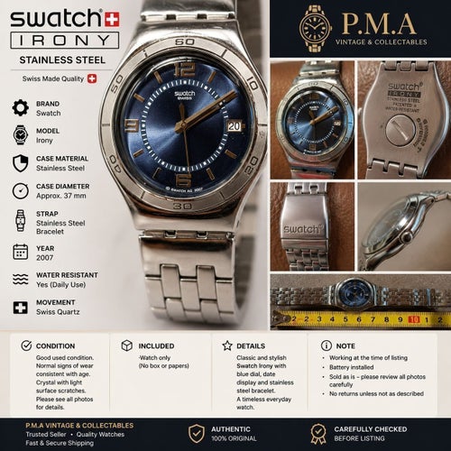 Swatch Irony klocka, rostfritt stål, vattentålig