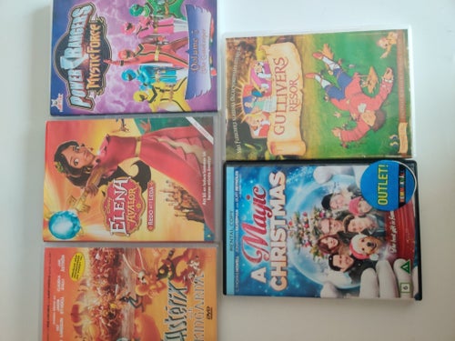 DVD-filmer: Lucky Luke, Asterix & Obelix, Elena, Power Rangers, Gullivers