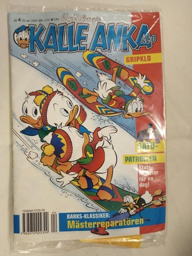 Kalle Anka & Co 2004 nr 4. inplastad. med leksak Gripklo