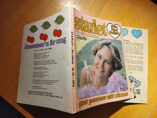 Starlet 1978 nr 34 Omslagsbild Marie, Paul Paljett, Hurriganes. Good plus