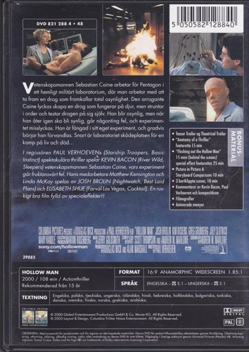 DVD / Hollow Man / Elisabeth Shue, Kevin Bacon, Josh Brolin / Nyskick