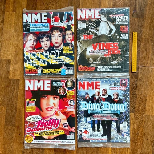 Fyra tidskrifter NME - New Musical Express från 2022/2023. Ej lästa