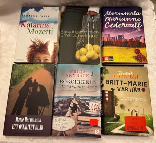 Bokpaket 6 böcker skönlitteratur blandat