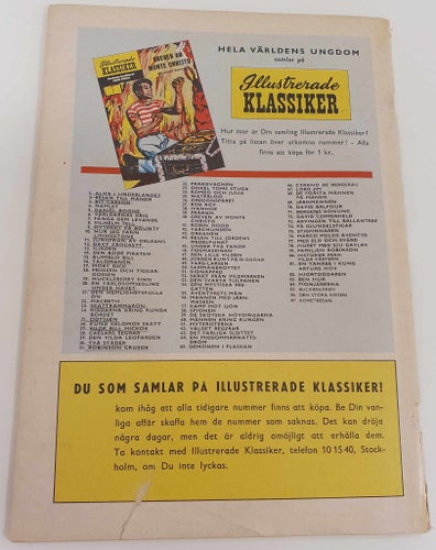 Illustrerade klassiker nr 87 (1959) / Första upplaga / GD