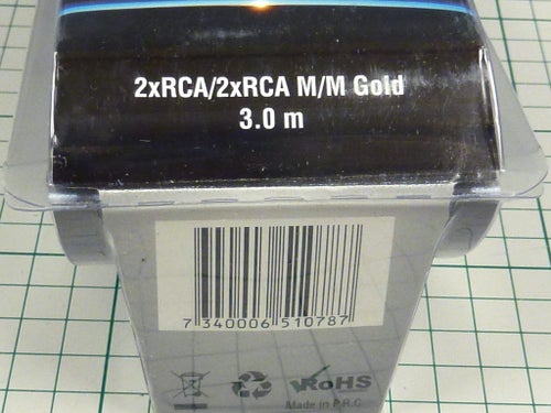 4 st 3m 2×RCA - 2×RCA Male/Male guldpläterade ISOTECH ProLine